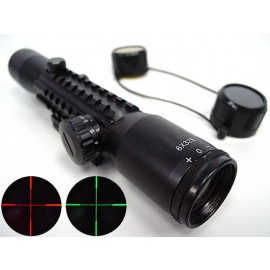 6x32 Red/Green Illuminated Mil-Dot Tri-rail Rifle Scope