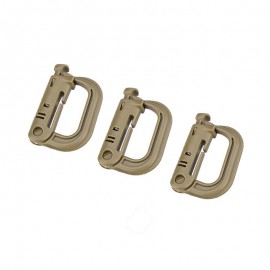 Grimloc D-Ring Locking Molle Carabiner 3pcs Pack Tan