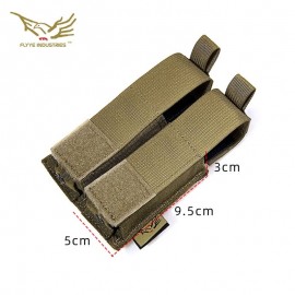 Flyye 1000D Molle Double .45 Pistol Magazine Pouch Coyote Brown